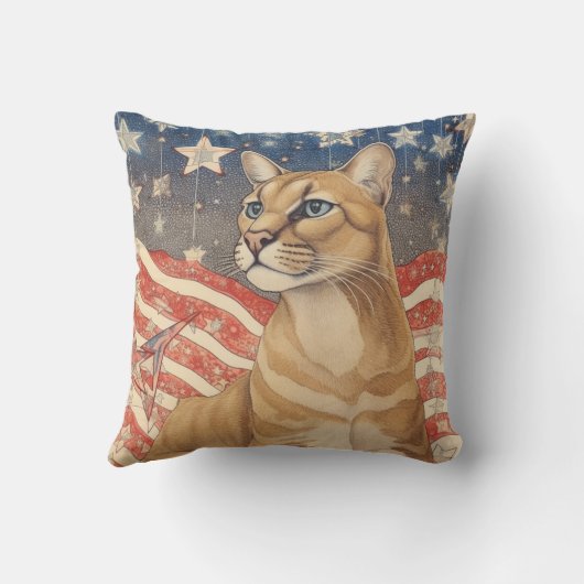 クーガーの星とストライプ クッション (裏面)