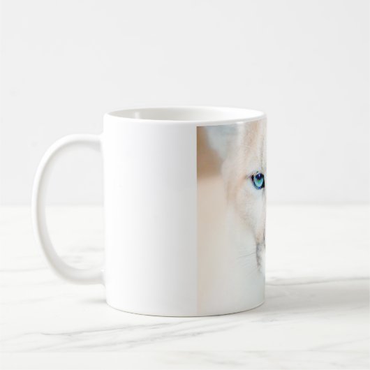 クーガーの顔の野性生物のコーヒー・マグ コーヒーマグカップ (左)