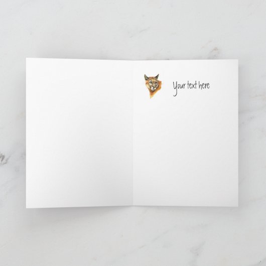 クーガーは誕生日の挨拶状を追跡します カード (内部)