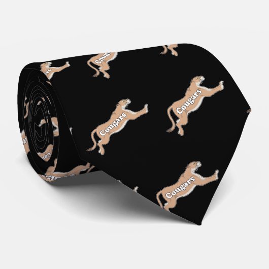 クーガーチームマスコットサッカーバスケットボール野球 ネクタイ (ロール)