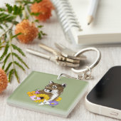 クーガーマウンテンライオンプーマフラワー キーホルダー (正面右)