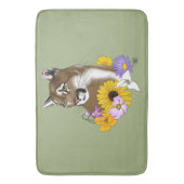 クーガーマウンテンライオンプーマフラワー バスマット (正面縦)