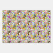 クーガーマウンテンライオンプーマフラワー ラッピングペーパーシート (正面3)