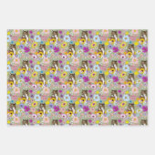 クーガーマウンテンライオンプーマフラワー ラッピングペーパーシート (正面)