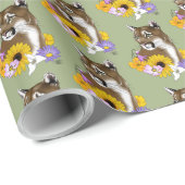 クーガーマウンテンライオンプーマフラワー ラッピングペーパー (ロールコーナー)