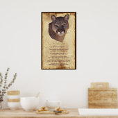 クーガーマウンテンライオン先住民アメリカンウィズポスター ポスター (キッチン)