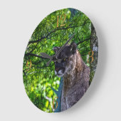 クーガーマウンテンライオン大きな猫アートデザイン6 ラージ壁時計 (傾斜)