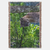 クーガーマウンテンライオン&パインブランチ野生生物II スローブランケット (正面縦)