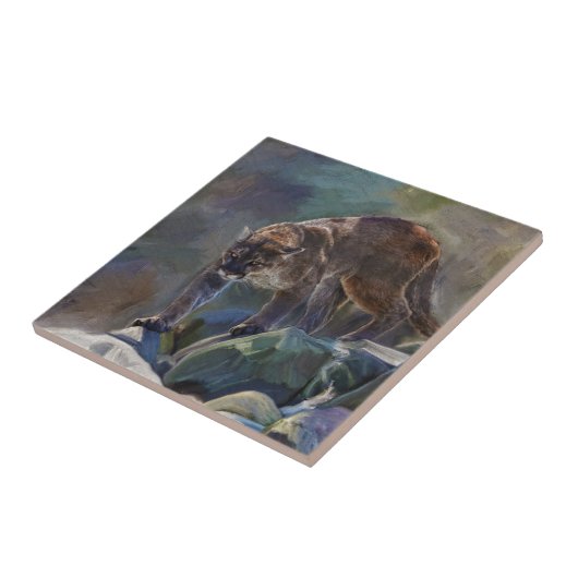 クーガーマウンテンリオン絵画大きな猫の5 タイル (側面)