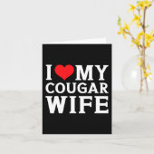 クーガー妻を愛してる ハート メンズ 彼 ギフト ファン ヴァレ カード (黄色い花)