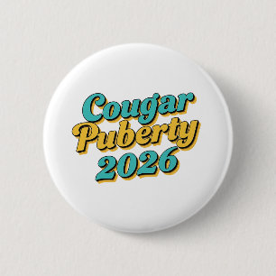 クーガー発情期 2026 レトロ 更年期 ユーモア ジョークTシャツ メンズ 缶バッジ