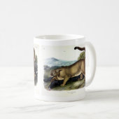 クーガー、またはプーマ、パンサー、マウンテンライオン、キャットミュ コーヒーマグカップ (正面右)