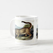 クーガー、またはプーマ、パンサー、マウンテンライオン、キャットミュ コーヒーマグカップ (正面左)