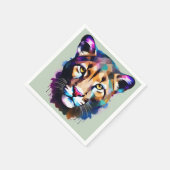 クーガー・カラー・スプラッシュ・抽象芸術・アート スタンダードカクテルナプキン (角)