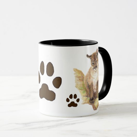 クーガー、プーマ、マウンテンライオン動物のカッブトラック マグカップ (正面右)