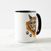 クーガー、プーマ、マウンテンライオン動物トラック旅行M マグカップ (正面右)