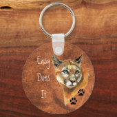 クーガー、プーマ、マウンテンライオン"簡単が行う"引用文 キーホルダー (正面)