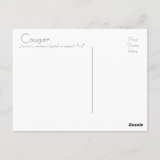 クーガー ポストカード (裏面)