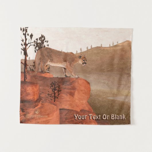 クーガー – 濃度 タペストリー (正面(横))