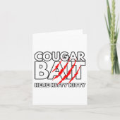 クーガーItおもしろいハロウィーンの衣装の年上の女性の若さ カード (正面)