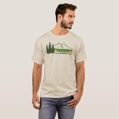 クーテネイ国立公園 グリーンストライプ Tシャツ (正面フル)