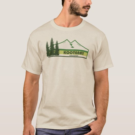 クーテネイ国立公園 グリーンストライプ Tシャツ (正面)