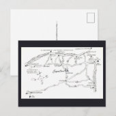 クーパーズタウン ニューヨーク 地図 ポストカード (正面/裏面)