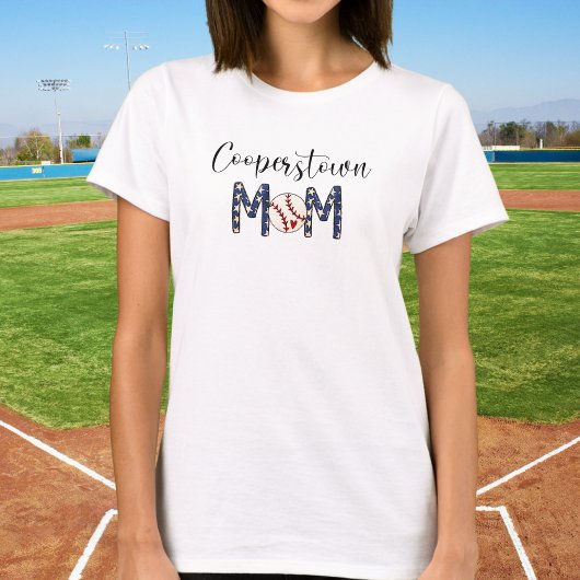 クーパーズタウン ママ 野球 / ハート 愛国スターズ Tシャツ