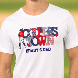 クーパーズタウン 野球 父 / パーソナライズ アメリカ国旗 トライブレンドTシャツ