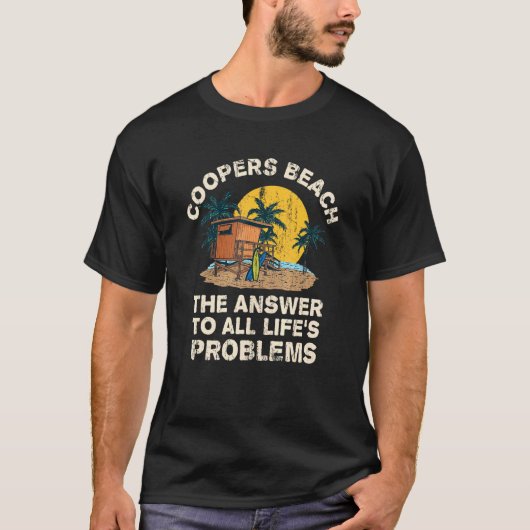 クーパーズビーチ すべての人生の問題の答え 休暇 Tシャツ (正面)