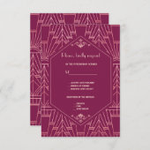 クーパーバラ素晴らしギャツビー1920sウェディングRSVP 出欠カード (正面/裏面)