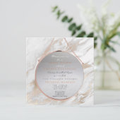 クーパーブライダルシャワーパーリーピンクマーブルホワイトグレー 招待状 (スタンド正面)