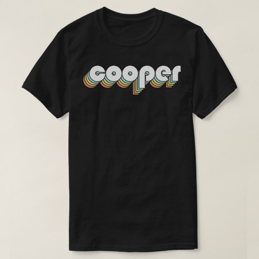 クーパーレトロレインボータイポグラフィフェードスタイル Tシャツ (デザイン正面)