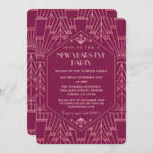 クーパー素晴らしバラギャツビー1920s新年パーティー 招待状 (正面/裏面)