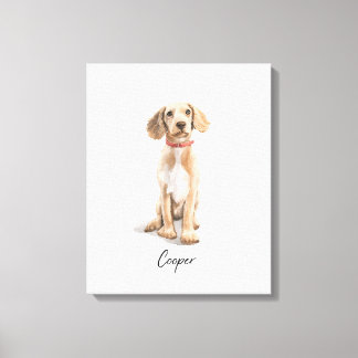 クーパー – かわいい子犬のイラストレーション キャンバスプリント