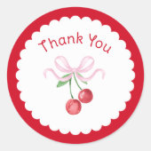 クーペット チェリー ブライダルシャワー 御礼 ラウンドシール (正面)