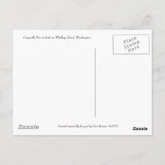 クーペヴィル桟橋アットダスクポストカード ポストカード (裏面)