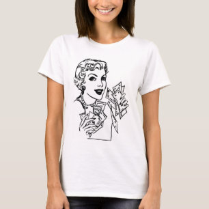 クーポンのお金の女性-あなたの文字を加えて下さい Tシャツ