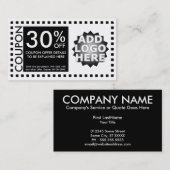 クーポンのテンプレート 割引カード (正面/裏面)