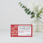 クーポンの名刺を離れて15% 割引カード (スタンド正面)