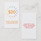 クーポンのrainbowBurst 割引カード (正面/裏面)