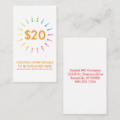 クーポンのrainbowBurst 割引カード (正面/裏面)