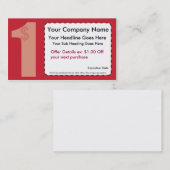 クーポンカードを離れた1ドル 割引カード (正面/裏面)