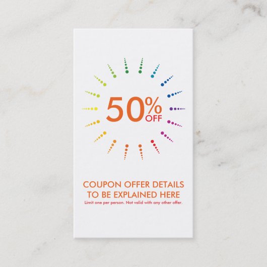 クーポンレインボーバースト 割引カード (正面)