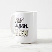 クーポン・クイーン - 王室のバーゲンハンター・クラウン コーヒーマグカップ (正面左)
