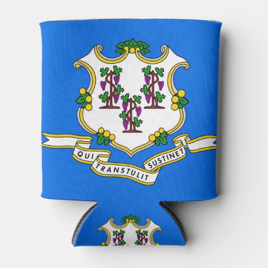 クーラーボックスで米国コネチカット州州旗。 缶クーラー (正面)