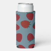 クーラーボックスとイチゴのターコイズ スリム缶クーラー (Seltzer正面)