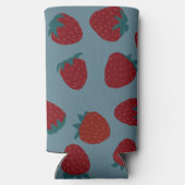 クーラーボックスとイチゴのターコイズ スリム缶クーラー (裏面)