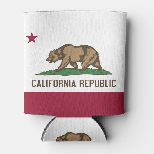 クーラーボックスとカリフォルニア州州州旗。 缶クーラー (正面)