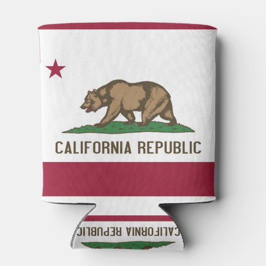 クーラーボックスとカリフォルニア州州州旗。 缶クーラー (裏面)